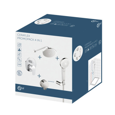 Ideal Standard Ceraflex potinkinė dušo sistema (BC447AA), chromo spalva