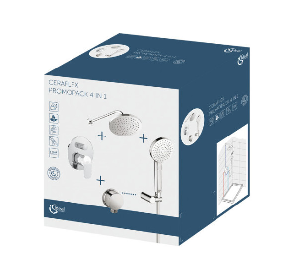 Ideal Standard Ceraflex potinkinė dušo sistema (BC447AA), chromo spalva