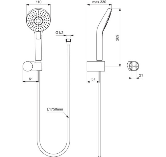 Ideal Standard Ceratherm Navigo potinkinė termostatinė sistema (A7771AA)
