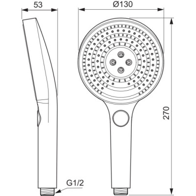 Ideal Standard CERATHERM NAVIGO SOLOS potinkinė termostatinė sistema su 300 mm lietaus galva