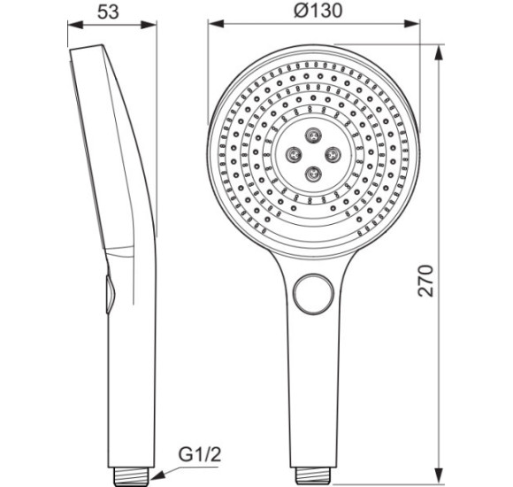 Ideal Standard CERATHERM NAVIGO SOLOS potinkinė termostatinė sistema su 300 mm lietaus galva
