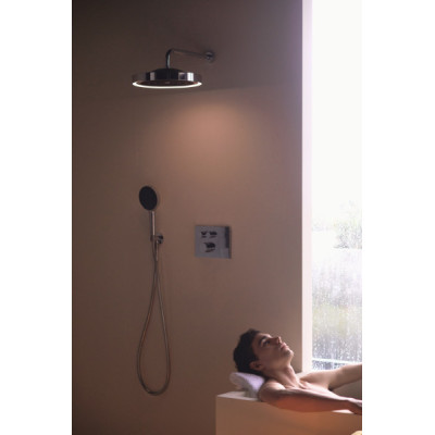 Ideal Standard CERATHERM NAVIGO SOLOS potinkinė termostatinė sistema, dušo galva su apšvietimu, 330mm