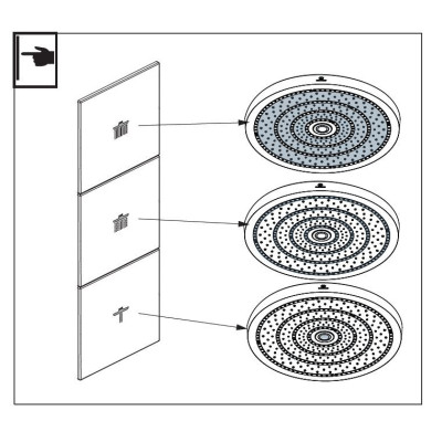 Ideal Standard CERATHERM NAVIGO SOLOS potinkinė termostatinė sistema, dušo galva su apšvietimu, 330mm