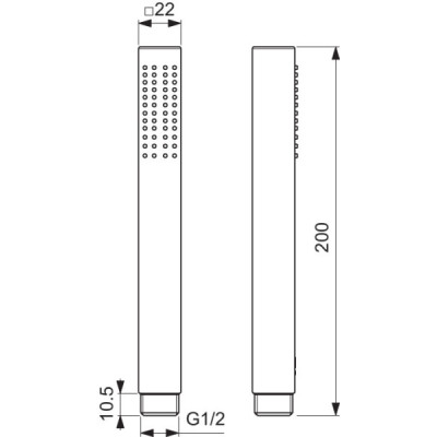 Ideal Standard Ceratherm potinkinio dušo komplektas, kvadratinė 300 mm lietaus galva, be maišytuvo