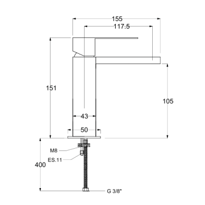 QD MagistroLab  CONVERSE PLUS 35 praustuvo maišytuvas, chromo sp.