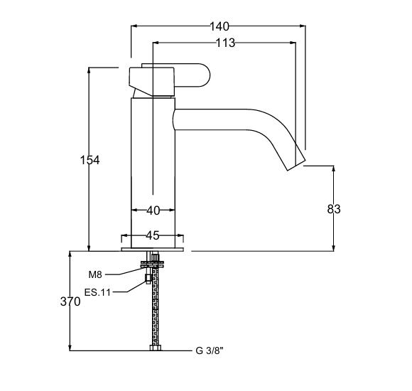 QD MagistroLab Swing praustuvo maišytuvas su Click-clack dugno vožtuvu