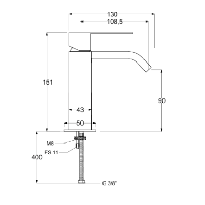 QD Magistro Lab praustuvo maišytuvas Swanky 38, chromo sp.