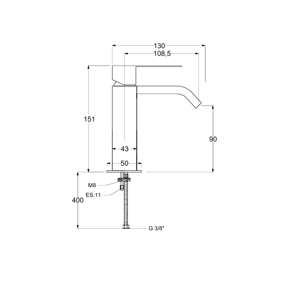 QD Magistro Lab praustuvo maišytuvas Swanky 38, chromo sp.