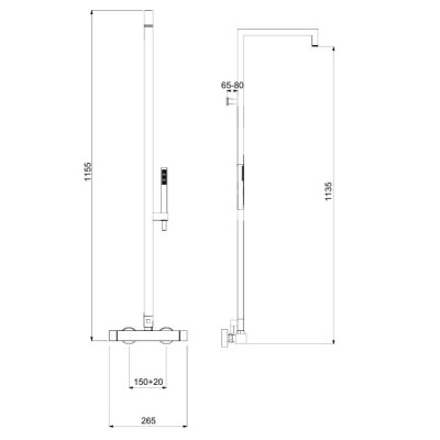QD MagistroLab Quantum virštinkinė termostatinė dušo sistema