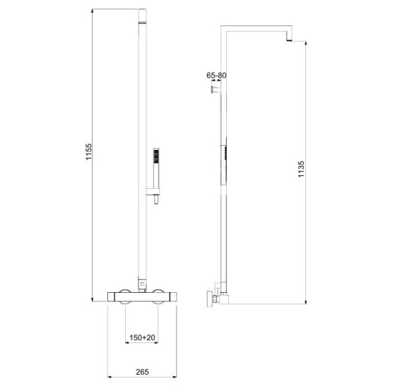 QD MagistroLab Quantum virštinkinė termostatinė dušo sistema
