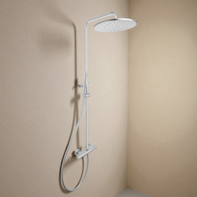 QD MagistroLab Venezia virštinkinė termostatinė sistema dušui, reguliuojamo aukščio