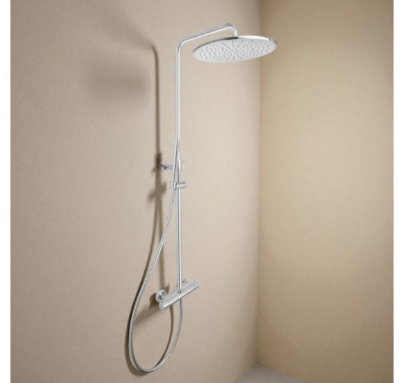 QD MagistroLab Venezia virštinkinė termostatinė sistema dušui, reguliuojamo aukščio