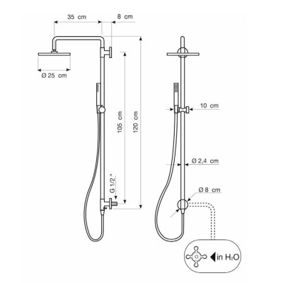 QD MagistroLab Classy dušo stovo komplektas, be maišytuvo
