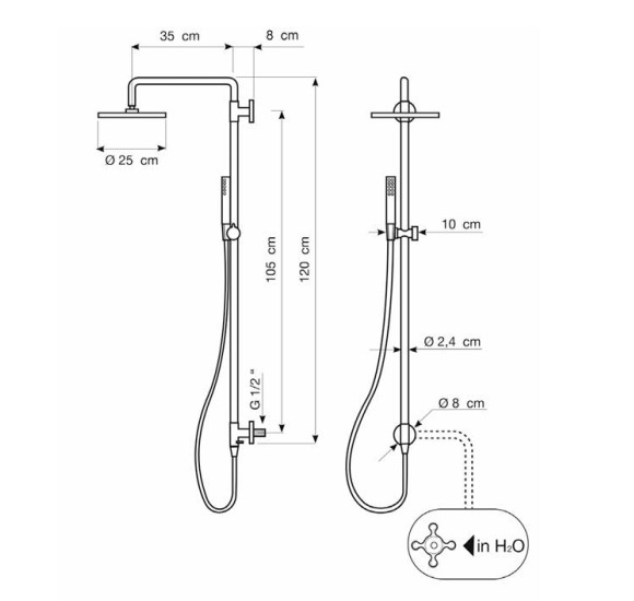 QD MagistroLab Classy dušo stovo komplektas, be maišytuvo