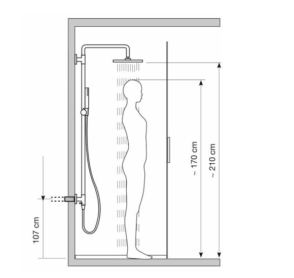 QD MagistroLab Classy dušo stovo komplektas, be maišytuvo