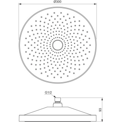 Ideal Standard Idealrain Solos dušo galva, 300 mm skersmuo