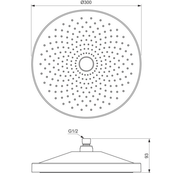 Ideal Standard Idealrain Solos dušo galva, 300 mm skersmuo