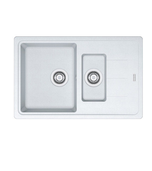 Franke BFG 651-78 Akmens masės plautuvė, eksentrinis ventilis, nerūdijančio plieno rankenėlė ir perlaja