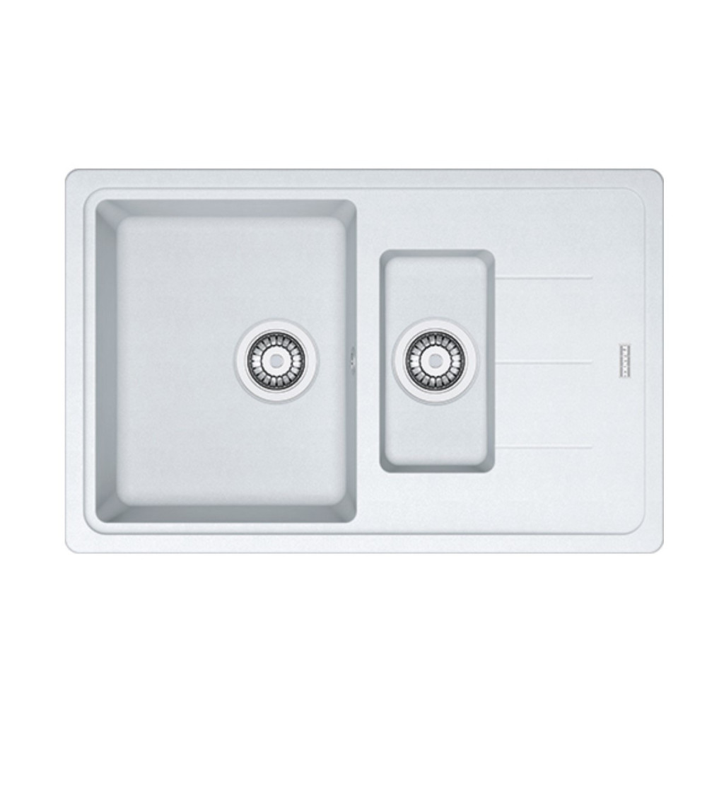 Franke BFG 651-78 Akmens masės plautuvė, eksentrinis ventilis, nerūdijančio plieno rankenėlė ir perlaja