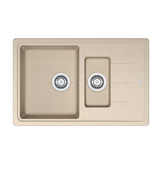 Franke BFG 651-78 Akmens masės plautuvė, eksentrinis ventilis, nerūdijančio plieno rankenėlė ir perlaja