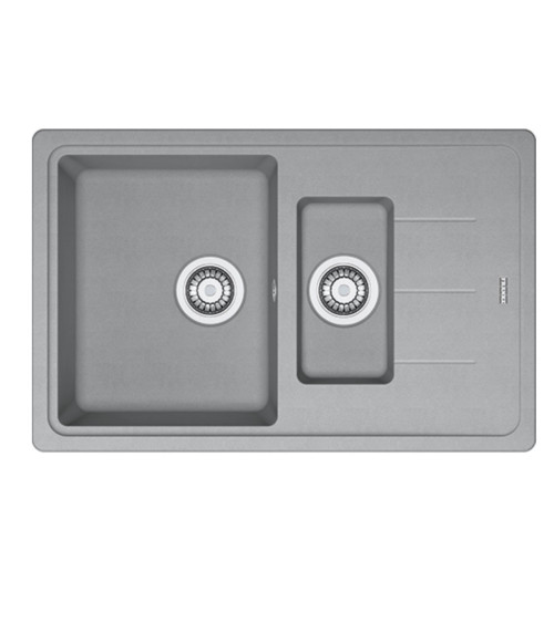 Franke BFG 651-78 Akmens masės plautuvė, eksentrinis ventilis, nerūdijančio plieno rankenėlė ir perlaja