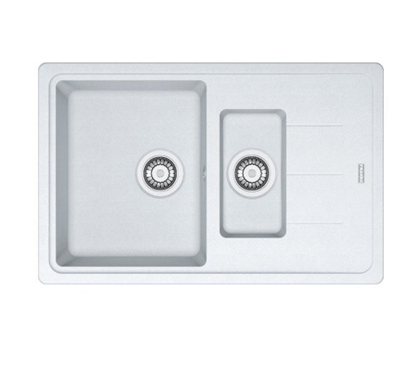 Franke BFG 651-78 Akmens masės plautuvė, eksentrinis ventilis, nerūdijančio plieno rankenėlė ir perlaja