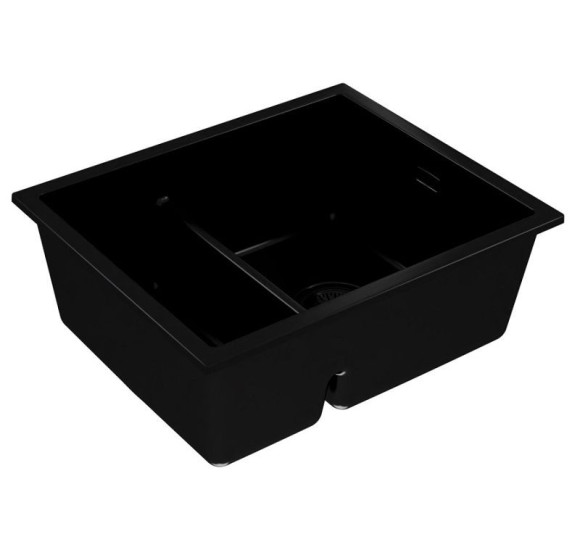 ALVEUS Omni 50 granitinė plautuvė su dvigubu dubeniu (Black Edition)