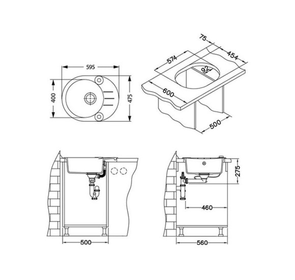 ALVEUS Roll 40 apvali granitinė plautuvė (pasirenkama spalva)