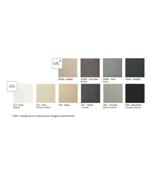 ALVEUS Rock 30 granitinė plautuvė (pasirenkama spalva)