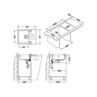 ALVEUS Rock 30 granitinė plautuvė (pasirenkama spalva)