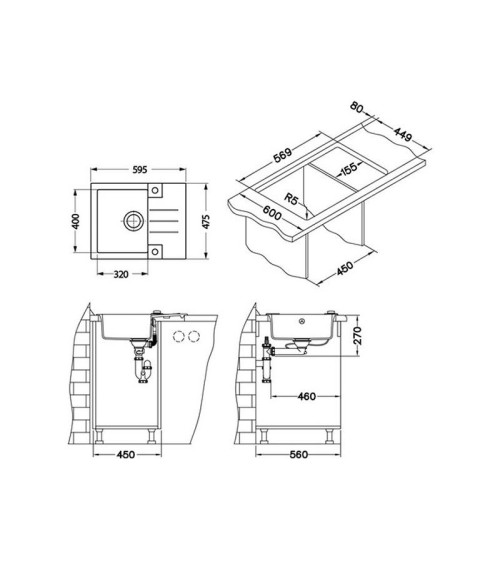 ALVEUS Rock 30 granitinė plautuvė (pasirenkama spalva)