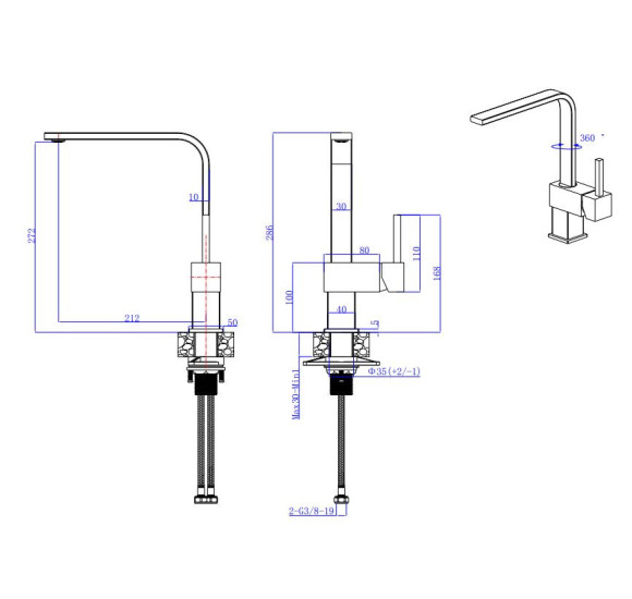 ALVEUS Laguna Monarch maišytuvas plautuvei