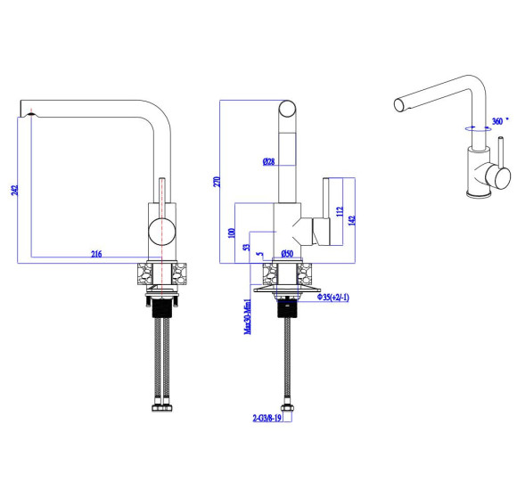 ALVEUS Fluid Monarch maišytuvas plautuvei