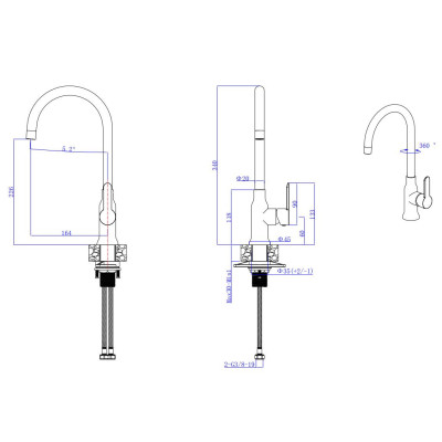 ALVEUS Slim Monarch virtuvinis maišytuvas