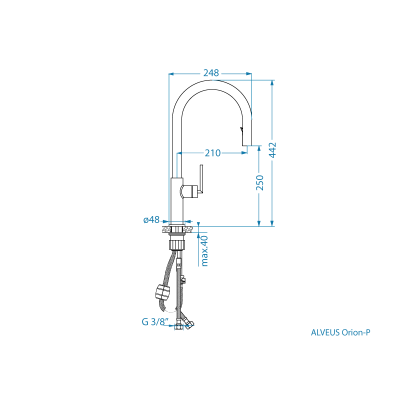 ALVEUS Orion - PS maišytuvas plautuvei su ištraukiamu dušeliu