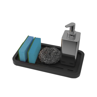 ALVEUS virtuvės padėkliukas, silikoninis, juodas, 245x125x17,