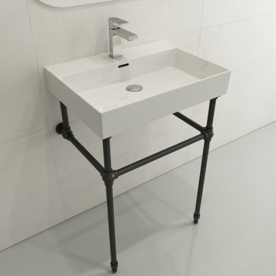 Bocchi Milano pakabinamas/pastatomas praustuvas 605x465mm, balta spalva