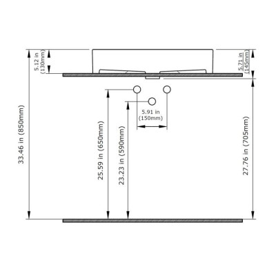 Bocchi Milano pakabinamas/pastatomas praustuvas 605x465mm, balta spalva