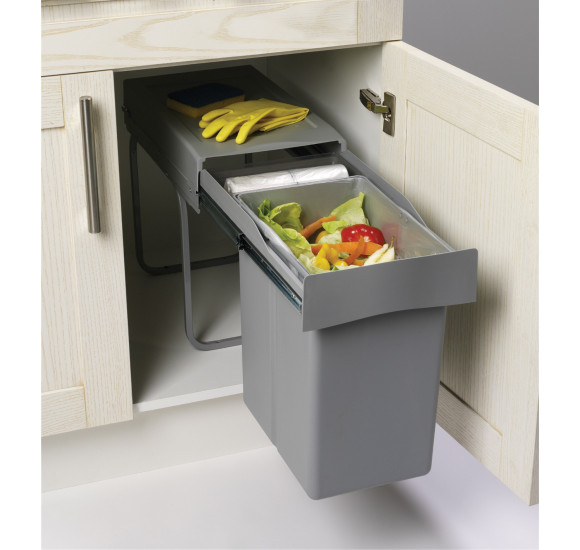 ALVEUS Albio 20 šiukšliadėžė, 21l+1l, 255x455x400