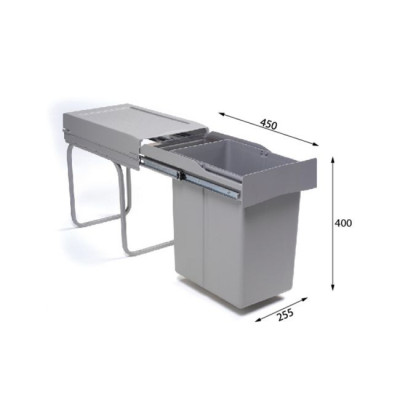 ALVEUS Albio 20 šiukšliadėžė, 21l+1l, 255x455x400