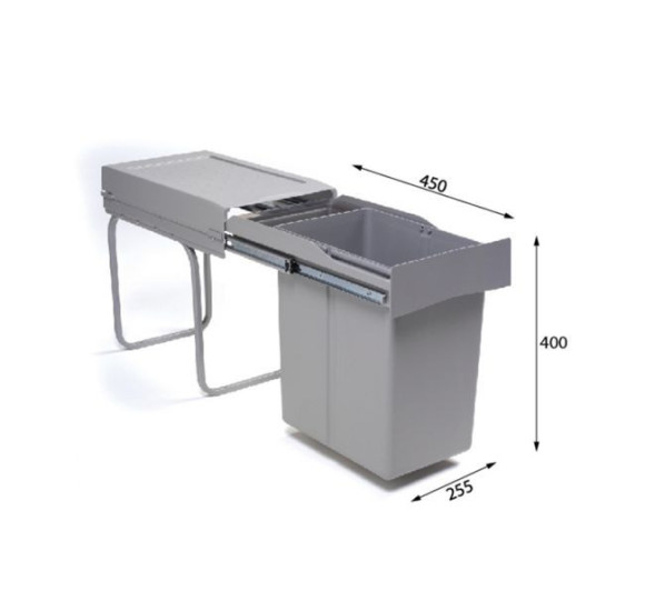 ALVEUS Albio 20 šiukšliadėžė, 21l+1l, 255x455x400