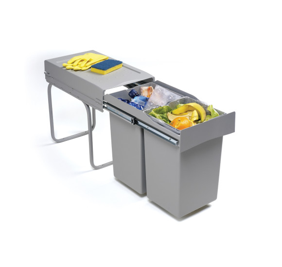 ALVEUS Albio 20 šiukšliadėžė, 14l+14l, 255x455x400