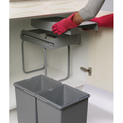 ALVEUS Albio 20 šiukšliadėžė, 14l+14l, 255x455x400