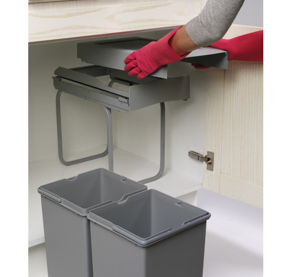 ALVEUS Albio 20 šiukšliadėžė, 14l+14l, 255x455x400