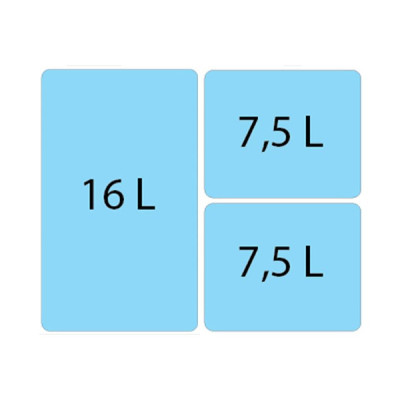 ALVEUS Albio 30 šiukšliadėžė 16l+7,5l+7,5l, 350x475x370
