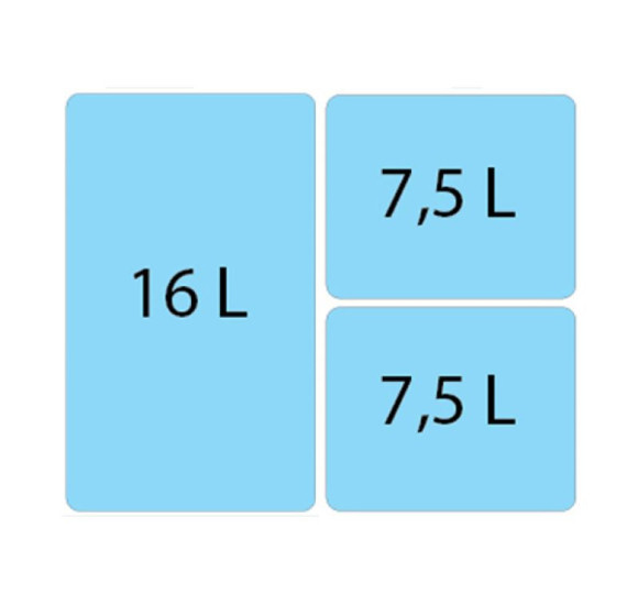 ALVEUS Albio 30 šiukšliadėžė 16l+7,5l+7,5l, 350x475x370