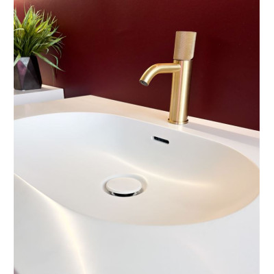 Balteco Xonyx akmens masės stalviršis (805x500mm) su integruotu praustuvu, baltas matinis