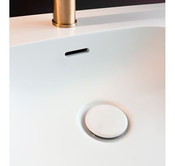 Balteco Xonyx akmens masės stalviršis (805x500mm) su integruotu praustuvu, baltas matinis