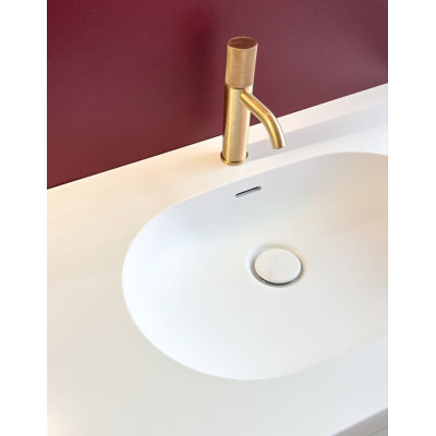 Balteco Xonyx akmens masės stalviršis (805x500mm) su integruotu praustuvu, baltas matinis