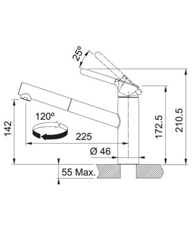 FRANKE Orbit maišytuvas plautuvei su ištraukiama žarna, pasirenkama spalva